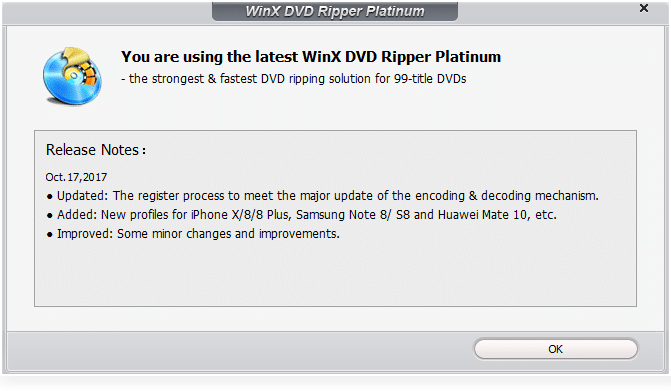 WinX DVD Ripper Platinum – checking for updates