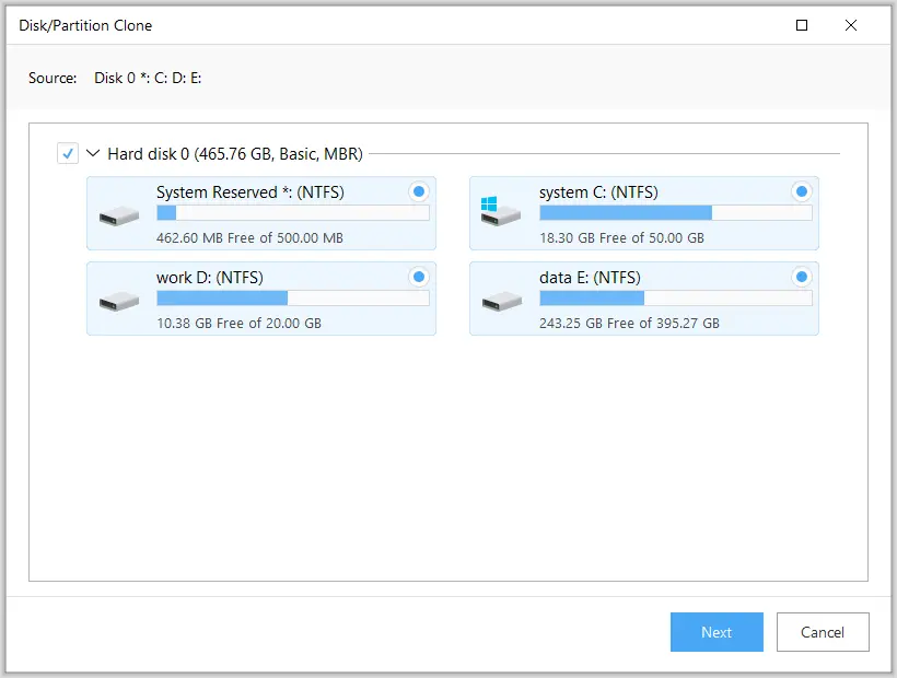 EaseUS Todo Backup – disk partition clone