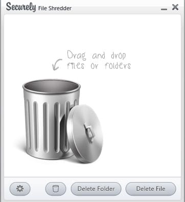 Securely File Shredder – main screen