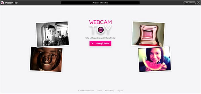 Webcam Toy – home screen