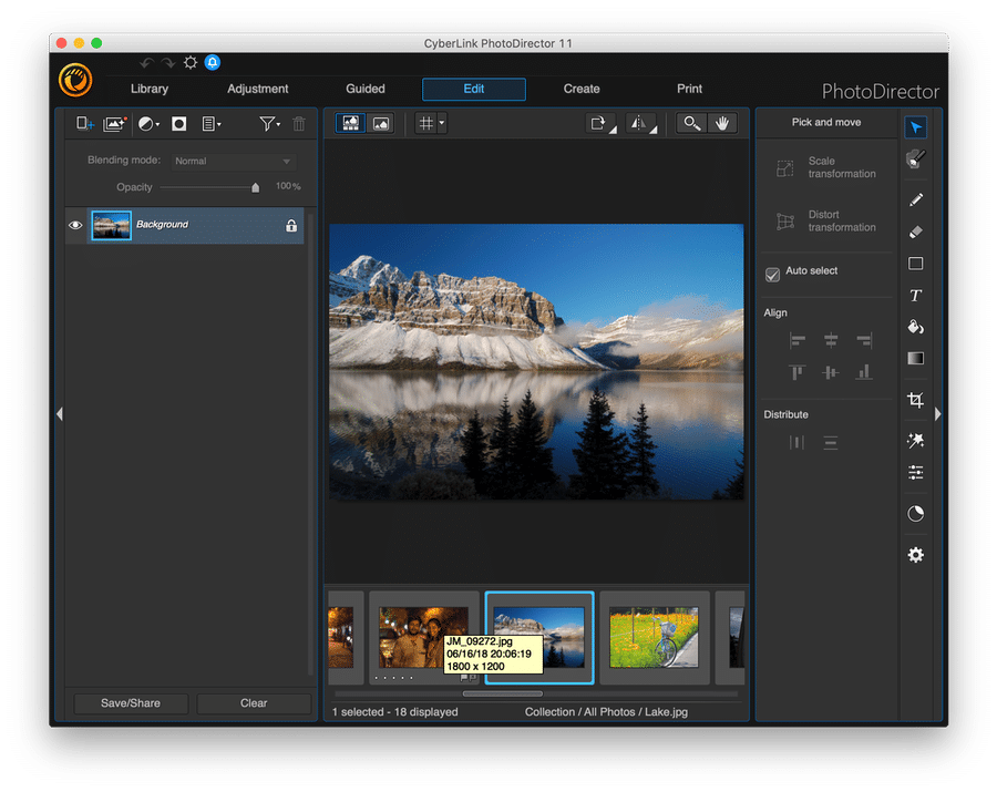 CyberLink PhotoDirector Edit Interface