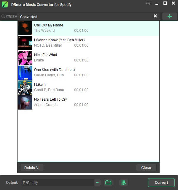 DRmare Spotify Music Converter – converted files