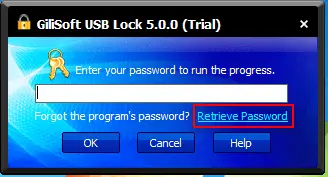 Gilisoft USB Lock – enter and retrieve password