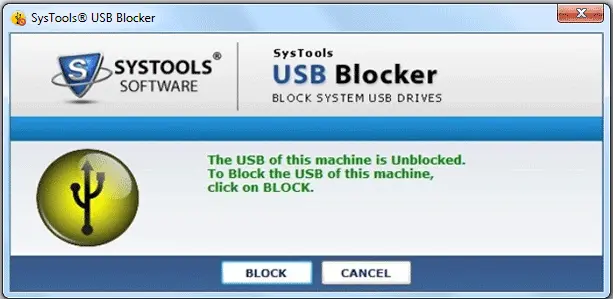 SysTools USB Blocker Software – block USB function 