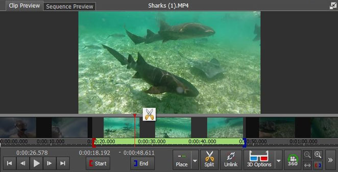 VideoPad Video Editor – sequence preview