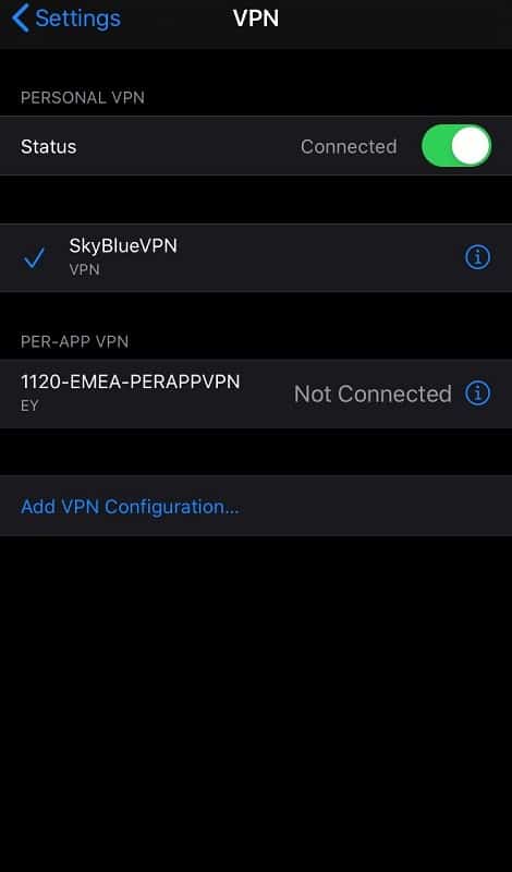 disable vpn on iphone