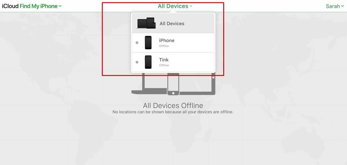 select device in icloud