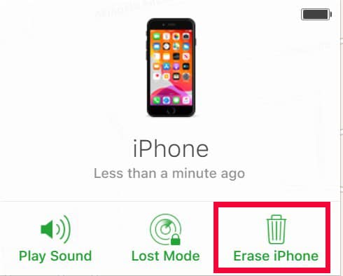 choose Erase iPhone