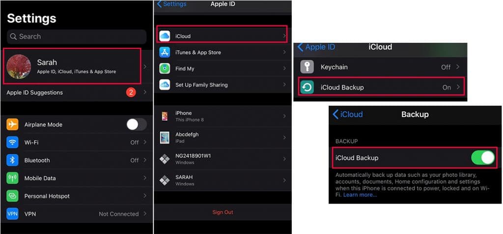 disable automatic sync iCloud option