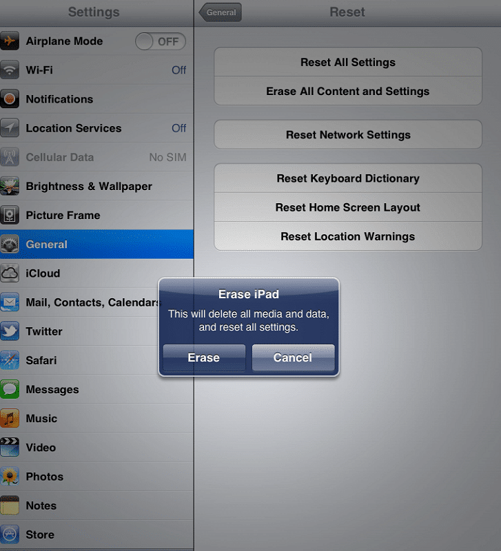 Erase iPad without iCloud password