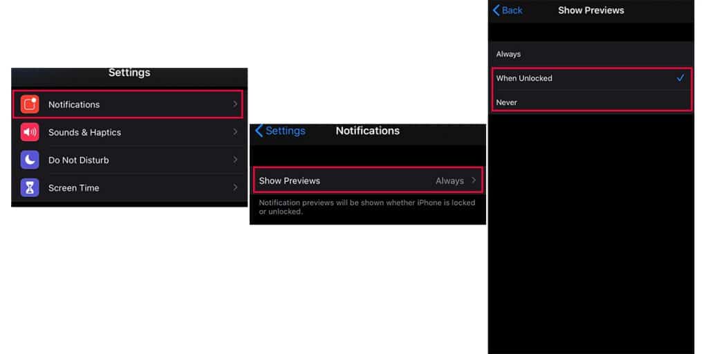 secure your iPhone by hiding Notification Previews