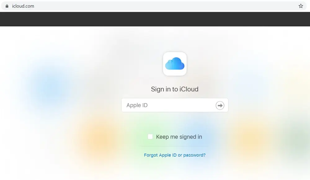 Sign into your iCloud