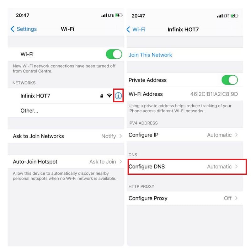 Modify DNS settings on iOS