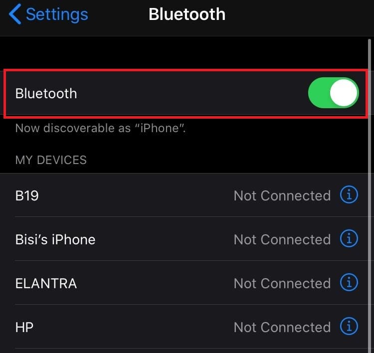 Turn off Bluetooth to fix iPhone text message sound not working