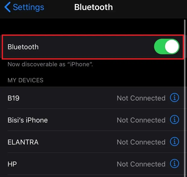 Turn off Bluetooth to fix iPhone text message sound not working