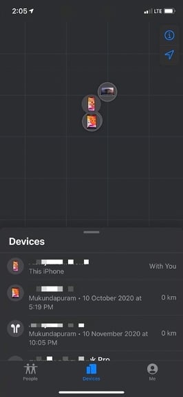Manage device on Find My iPhone