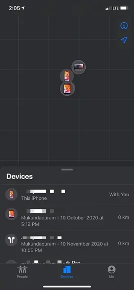 Manage device on Find My iPhone