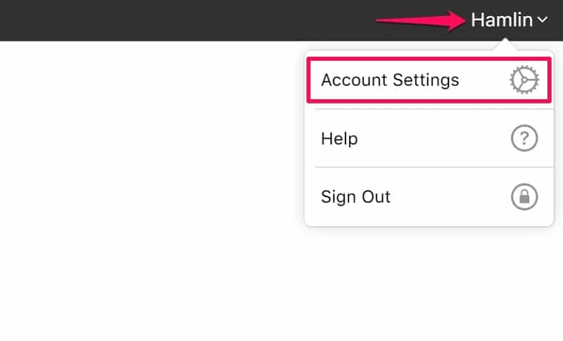 Account settings in iCloud.com