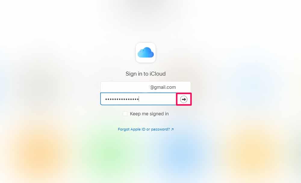 Log in to iCloud.com on PC