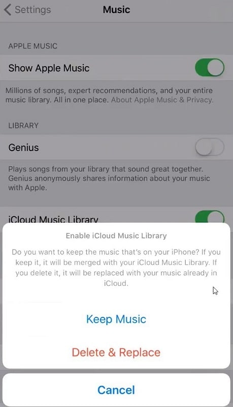Keep music or delete & replace on iPhone