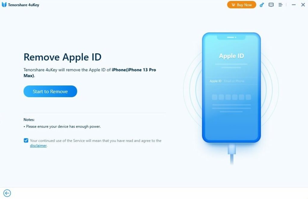 Tenorshare 4uKey - Remove Apple ID