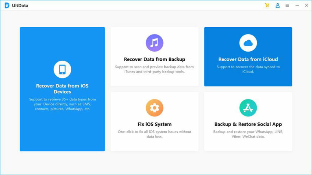Recover data from iCloud using UltData