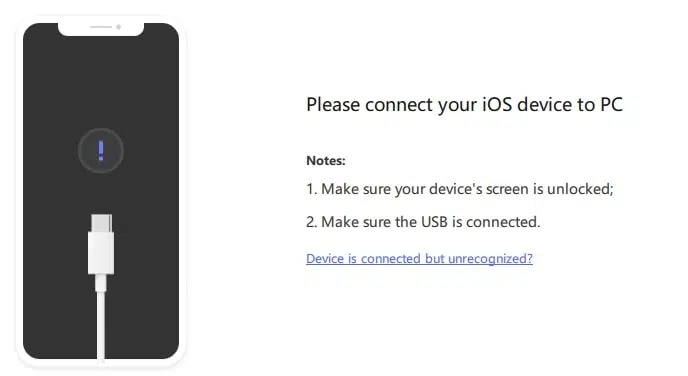 Connecting iOS device to iAnyGo