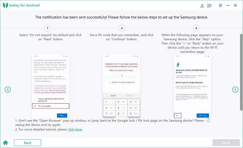 follow the steps to set up Samsung device