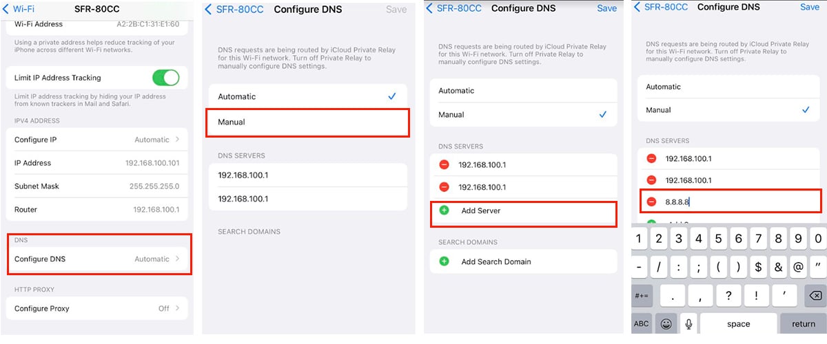 Change the DNS Setting on iPhone