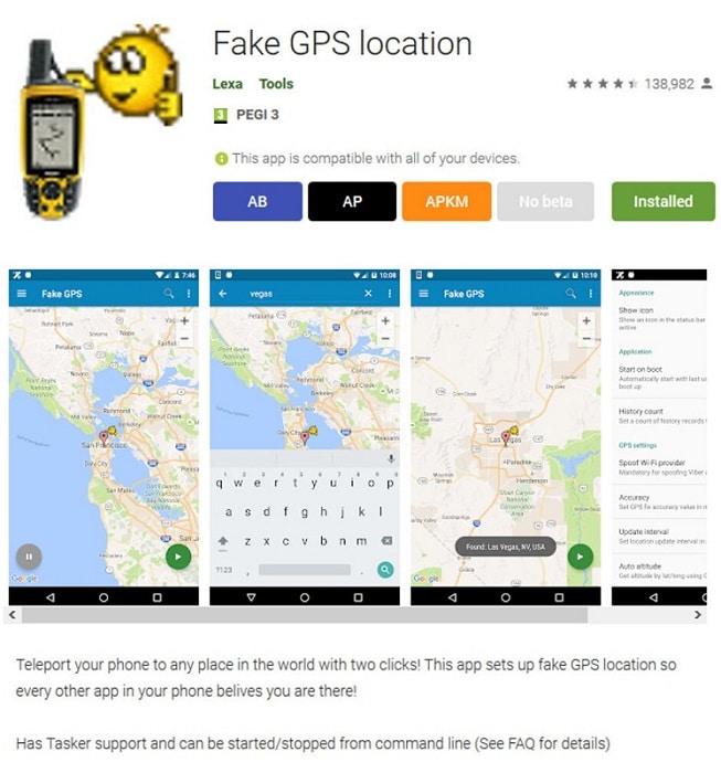 Fake gps location android