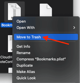 Select Move to Trash on Mac