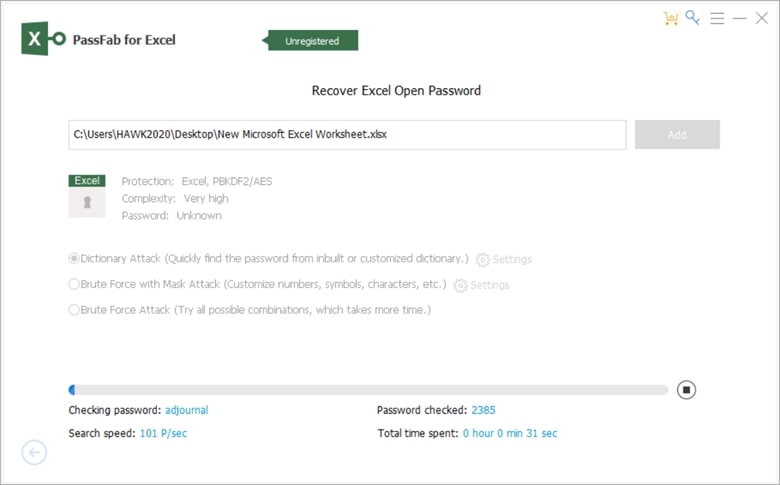 Excel Password Recovery Recover Process