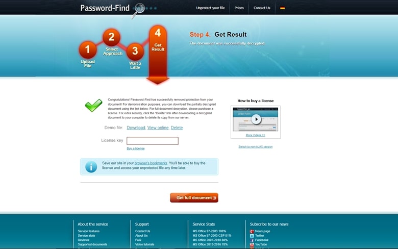 Password Find purchase license