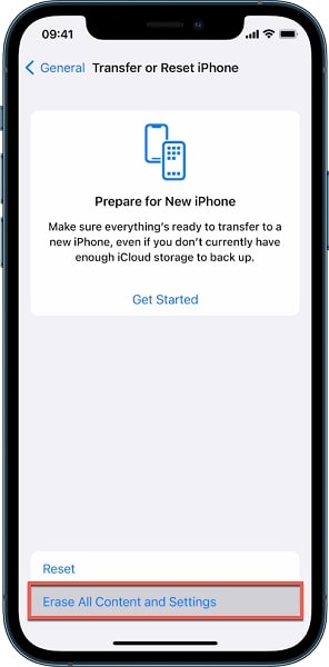 Erase All Content and Settings on iPhone