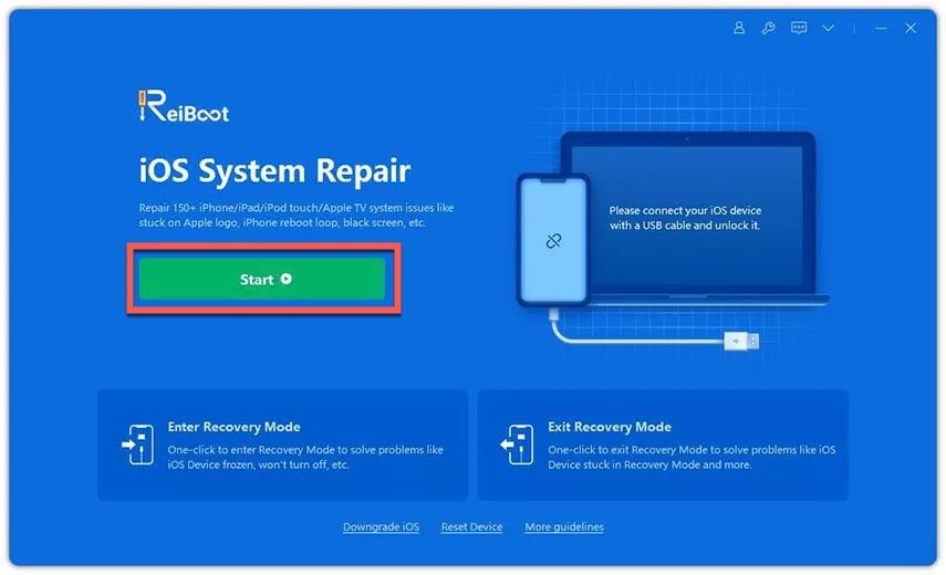 Launch iOS system recovery