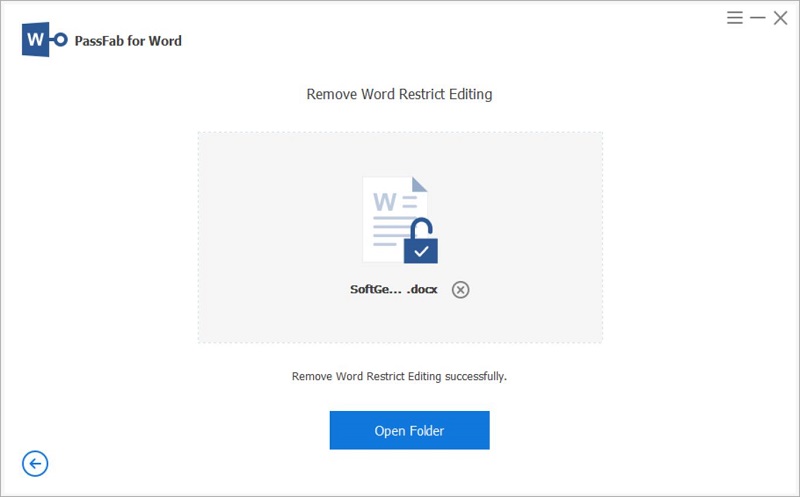 Word password recovery remove word restrict editing Successfully