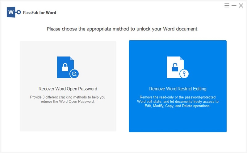 Word password recovery remove word restrict editing