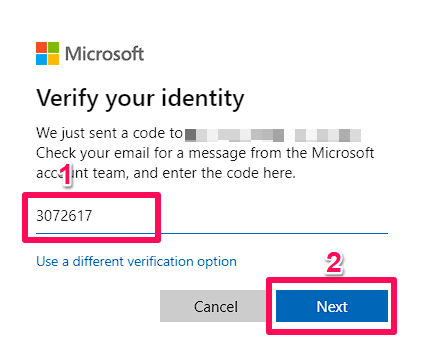 enter the code for microsoft account