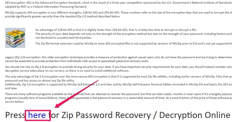 press here on password online recovery