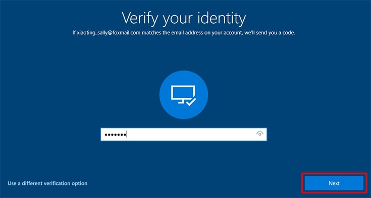 Microsoft account security code verification
