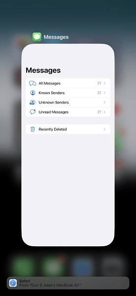 Restart messages app on iPhone