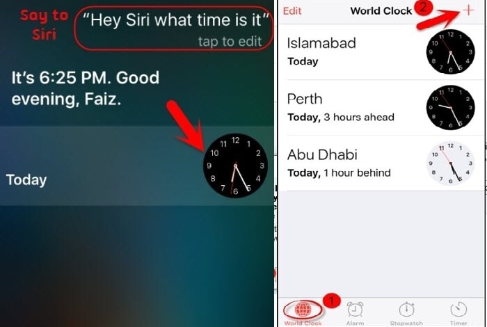 Siri world clock