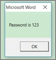 vba find password for word document