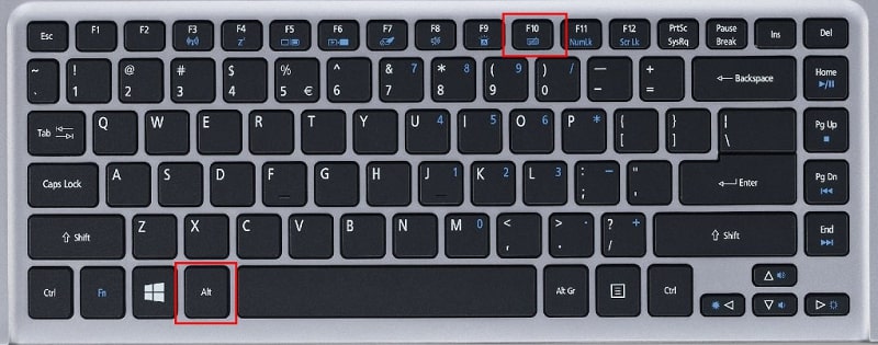 ALT F10 keyboard