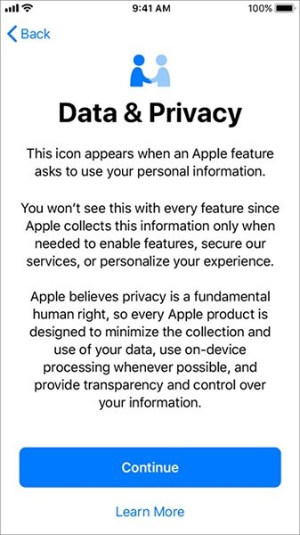 data & privacy on iPhone