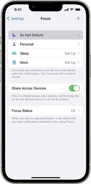 iPhone Settings to turn off Do Not Disturb and fix the iPhone low volume issue