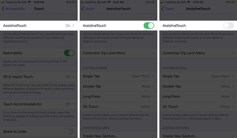 turn off AssistiveTouch on iPhone