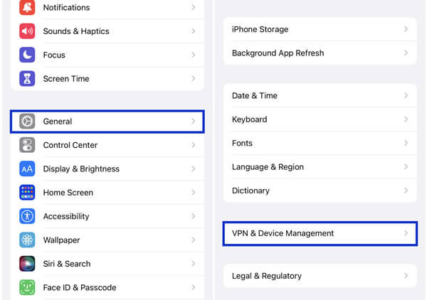 vpn device management on iPhone