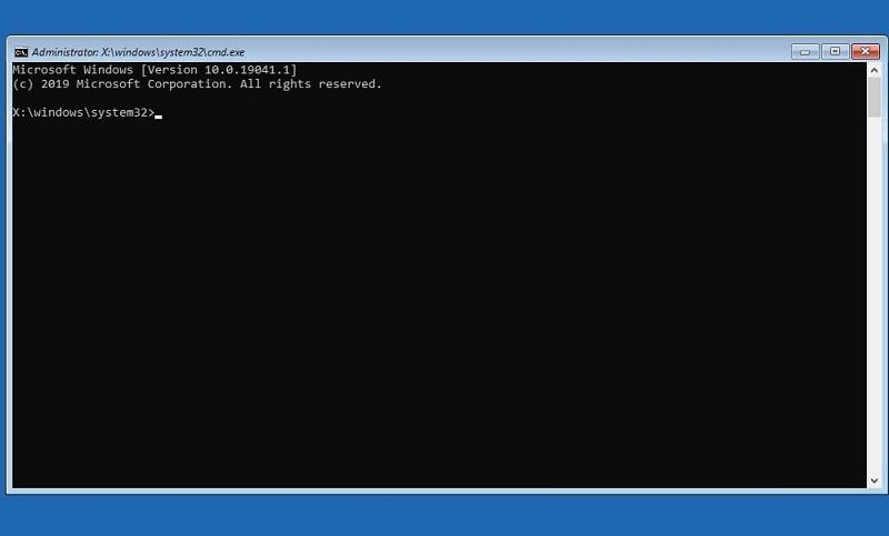 access the Command Prompt from boot on Windows 10