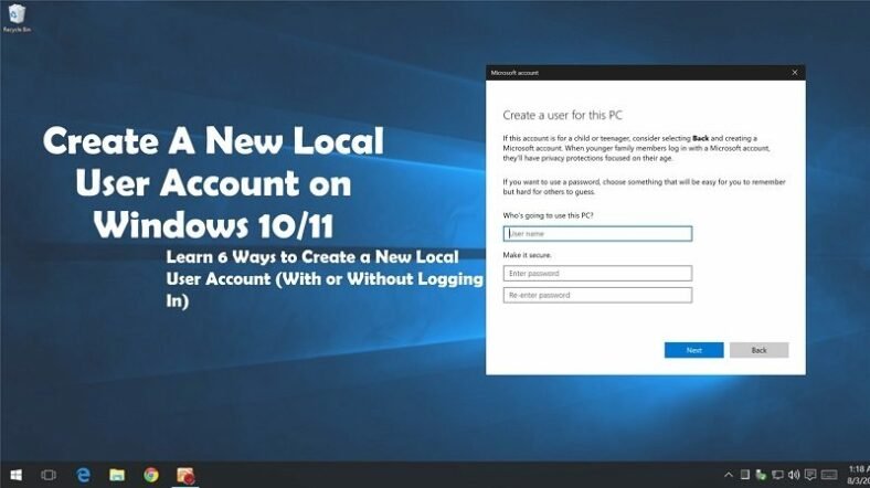 How to Create A New Local User Account on Windows 10/11